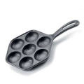 7-Holes Baking Tray Cast Iron Takoyaki Pan with Long Handle